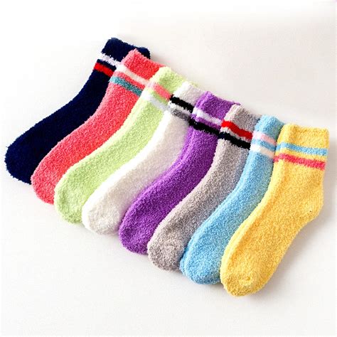 Rainbow Striped Warm Lady Cute Winter Thicker Casual Women Socks