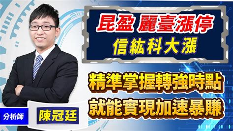 2024 02 05 【台股鈔能力】【盤後解析】【昆盈 麗臺漲停，信紘科大漲，精準掌握轉強時點就能實現加速暴賺】 台股鈔能力 陳冠廷分析師 Youtube