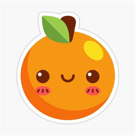 Kawaii Orange Sticker For Sale By Kawaiipark Redbubble