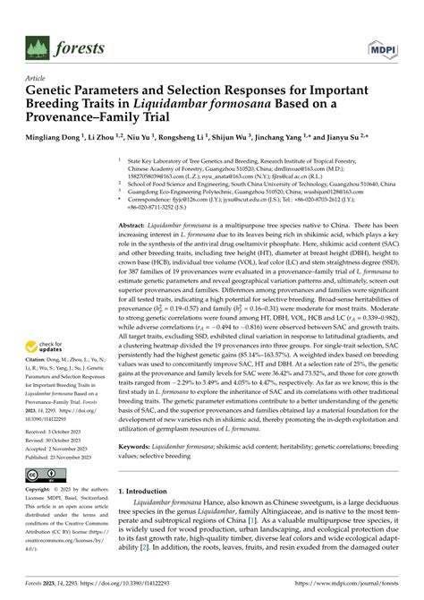 Pdf Genetic Parameters And Selection Responses For Important Breeding