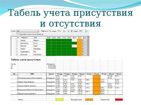 Табель учета рабочего времени в excel