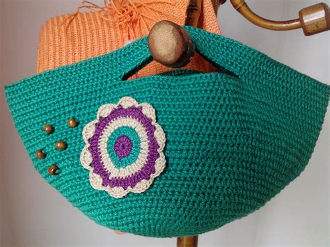 Bolso De Mano Tejido A Crochet Con Hilo Peruano Handwork Straw Bag