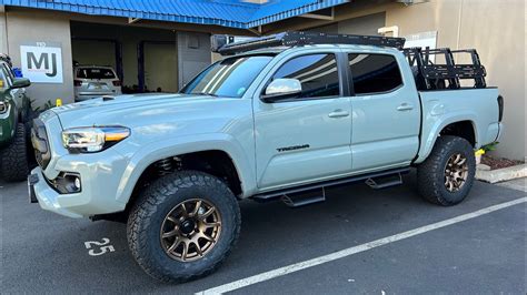 2022 Lunar Rock Toyota Tacoma Full Make Over Eibach 3inchrays 33s Uptop Roof And Bed Rack Trd