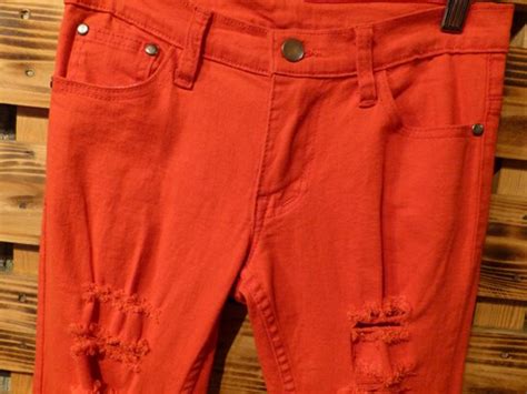 Crashed Slim Stretch Pants Red 下北沢killers