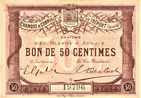 50 centimes Chambre de Commerce du Tréport 76 France Numista