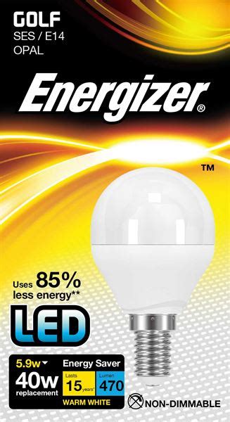 Energizer LED Golf 5 9W 470LM Opal E14 SES Warm White S8841