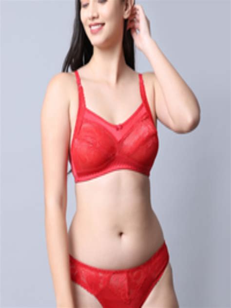 Buy GRACIT Women Red Self Design Net Lingerie Set LST01 03 30 Red