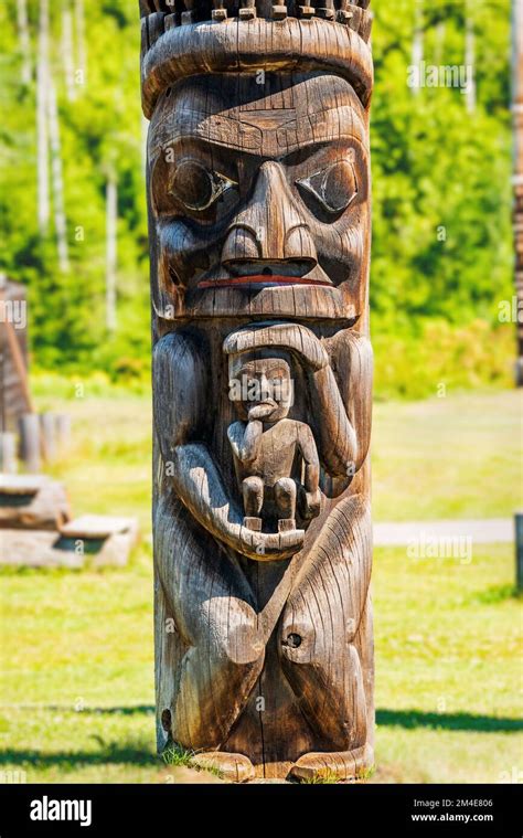 Hand Carved Cedar Totem Poles Gitanyow Kitwancool Historic Village