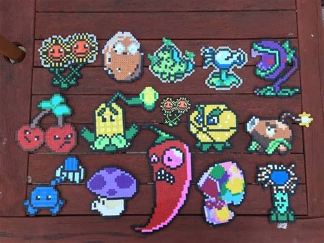 My Son Made These Plants Vs Zombies Hama Beads Beadsprites Melt Beads Patterns Fuse Bead