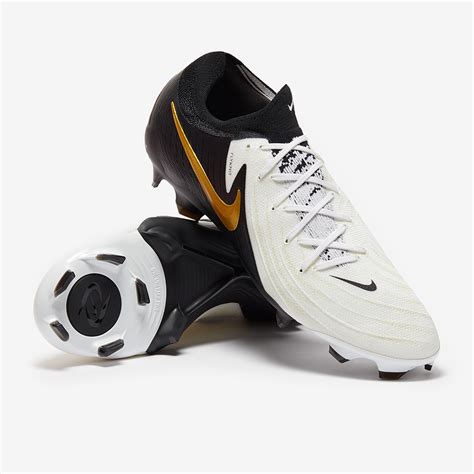 Nike Phantom GX II Pro FG Bianco Nero Oro Metallizzato Scarpe