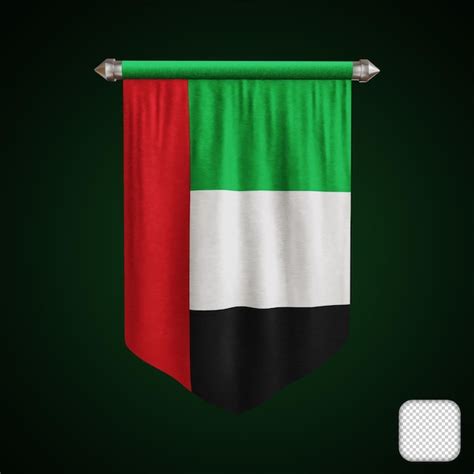 Premium PSD Pennant United Arab Emirates Flag 3D Illustration