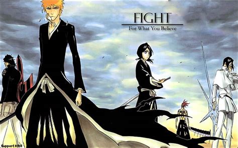 Hd Wallpaper Bleach Ichigo Kurosaki Renji Abarai Rukia Kuchiki