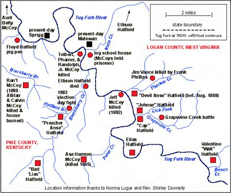 Map Of The Hatfield And McCoy Riding Trails