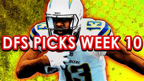 Nfl Draftkings Picks Fanduel Picks Week 10 Dfs Picks Youtube