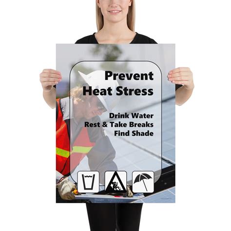 Heat Stress Safety Poster For Construction Workers Inspire Safety