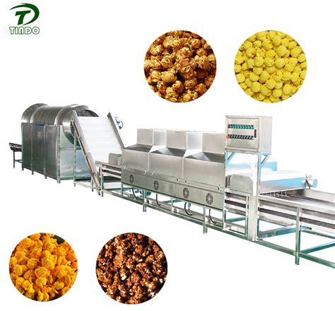 Factory Price Induction Gas Automatic Popcorn Production Line Caramel