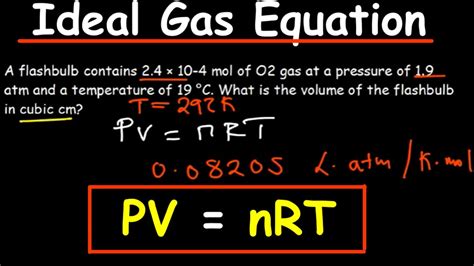 Ideal Gas Law Practice Problems Youtube