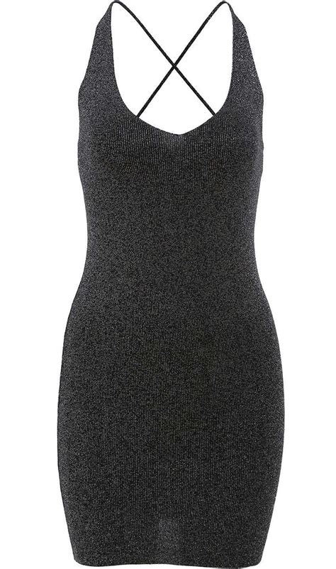 Black Criss Cross Back Backless Bodycon Dress Shein Sheinside