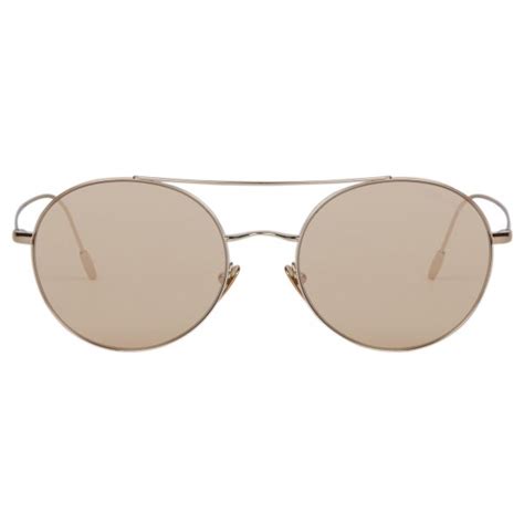 Giorgio Armani Round Frame Metal Round Frame Sunglasses Brown