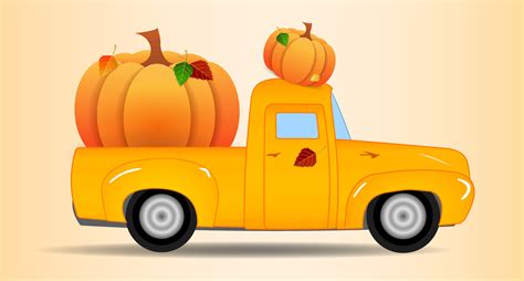 Fall Truck With Pumpkin Vector Illustration Happy Fall Truck Shirt