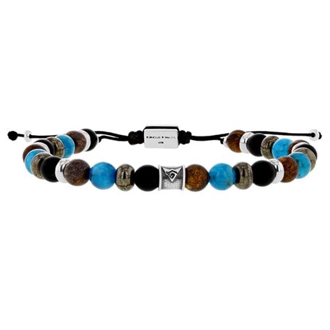 Bracelet Lien Homme Perles Plates Et Rondes Apatite Matte Black Onyx