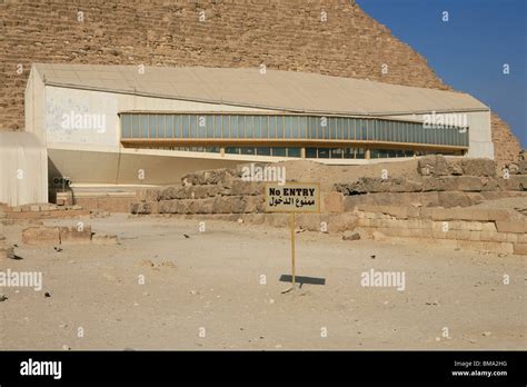 The Great Pyramid Of Pharaoh Khufu And The Solar Boat Museum At Giza