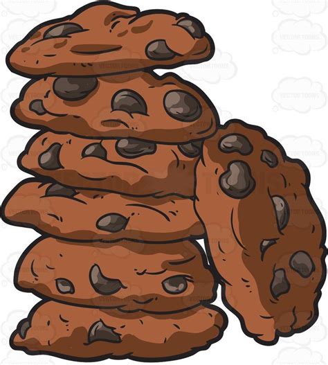 Chocolate Chip Cookies Stacked On Top Of Each Other