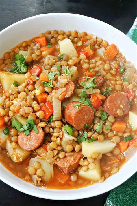 Green Lentil Stew With Chorizo My Gorgeous Recipes