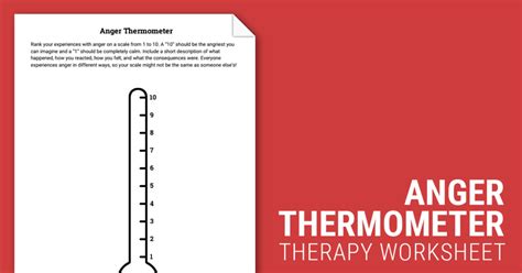 Anger Thermometer Worksheet Therapist Aid Dbt Worksheets