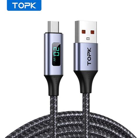 Jual TOPK Kabel Data USB Type C Multifungsi Fast Charging LED