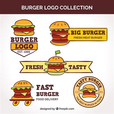 Free Vector | Vintage burger logo collection