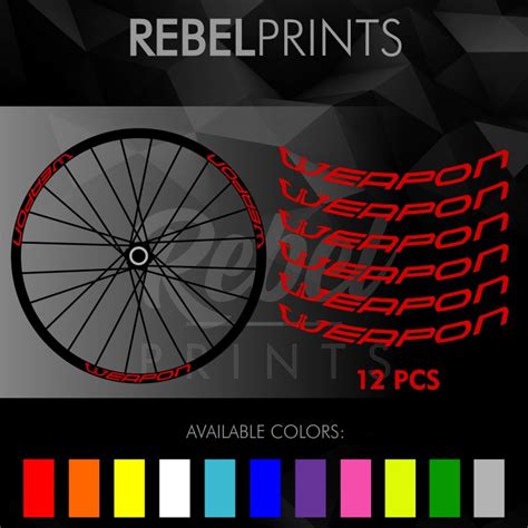 Weapon Wheel Rim Sticker Decals Vinyl Pcs For Mountain Bikes And