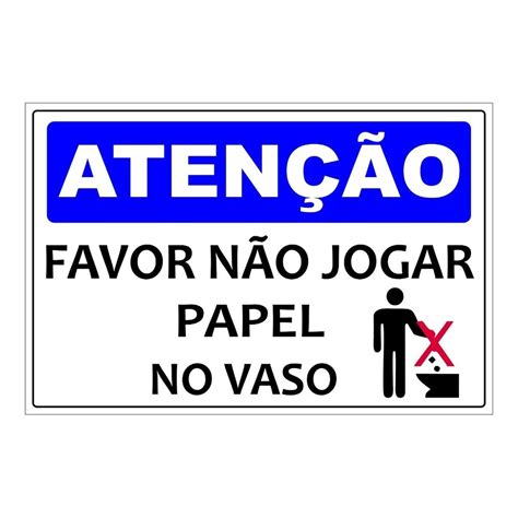 Placa Favor N O Jogar Papel No Vaso Shopee Brasil