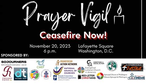 ‘prayer Vigil Ceasefire Now Will Pray For Peace In Israel And Palestine News