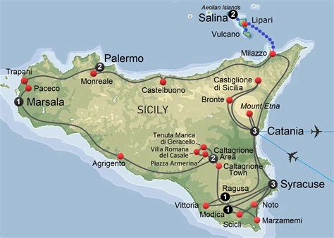 Large Map Of Sicily Ontheworldmap Com