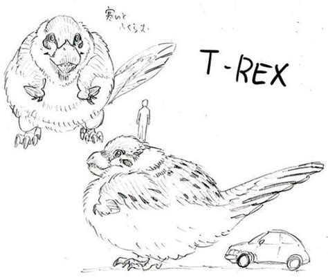 t-rex with feathers