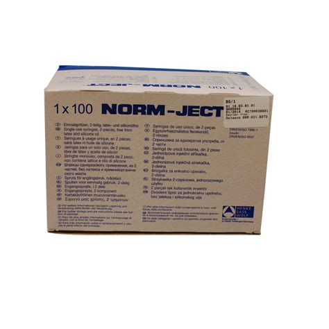 Norm Ject 1 Ml Syringe Polypropylene Luer Slip Tip Capsule Delasco