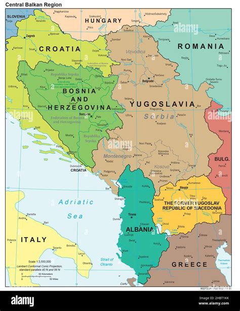 Año 2000 Mapa De La Región De Los Balcanes Centrales Imágenes