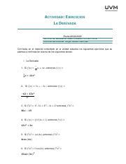 A Jerl Pdf Actividad Ejercicios La Derivada Fecha