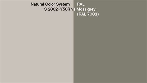 Natural Color System S 2002 Y50r Vs Ral Moss Grey Ral 7003 Side By