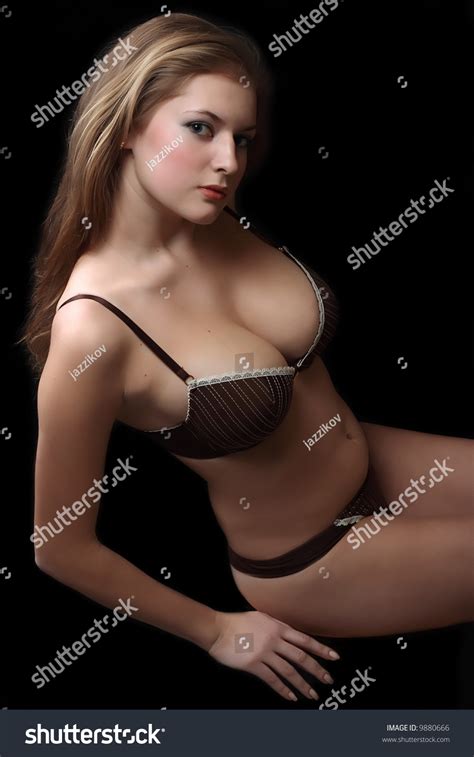 Sexy Woman Brown Lingerie Stock Photo 9880666 Shutterstock