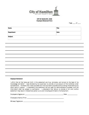 Employee Statement Form Fill Online Printable Fillable Blank