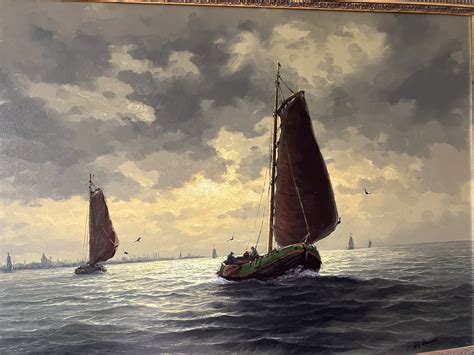 H J Van Wijngaarden Zeilen Op De Plassen Verkocht Kunstveiling Nl