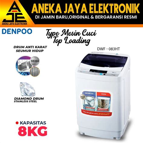 Jual MESIN CUCI DENPOO 1 TABUNG FULL OTOMATIS DWF 083HT 8KG