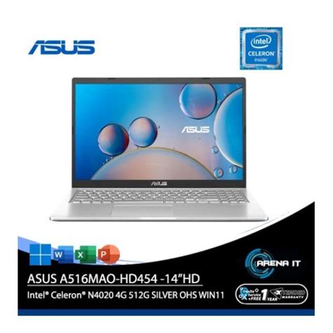 Jual ASUS VivoBook 15 A516MAO HD454 Silver Intel Celeron N4020