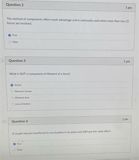 Solved Question 2 1 Pts The Method Of Components Offers Much