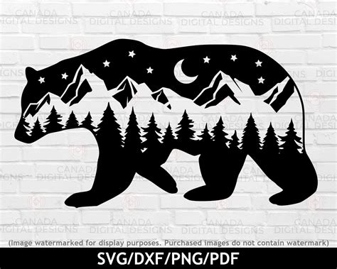 Mountain Bear Silhouette Svg