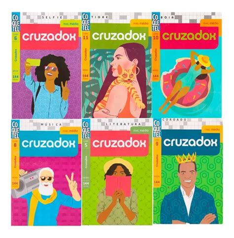 Cruzadox Kit Livros Passatempos Coquetel Médio Folha Branca