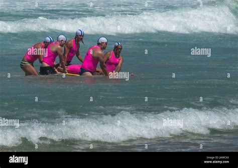 Water Safety And Surf Life Saving Club In Action On Bondi Beach Sydney