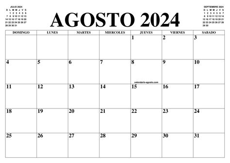 Calendario Agosto El Calendario Agosto Para